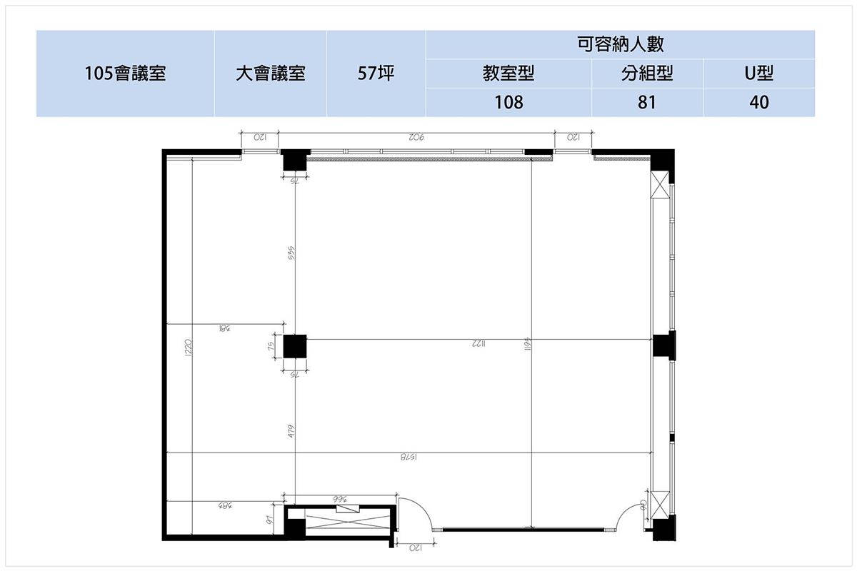 105會議室座位平面圖